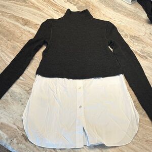 Black and White Layered Sweater Top